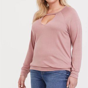 Torrid Mauve Choker Neck Raglan Sweatshirt Size 3/3X NWT